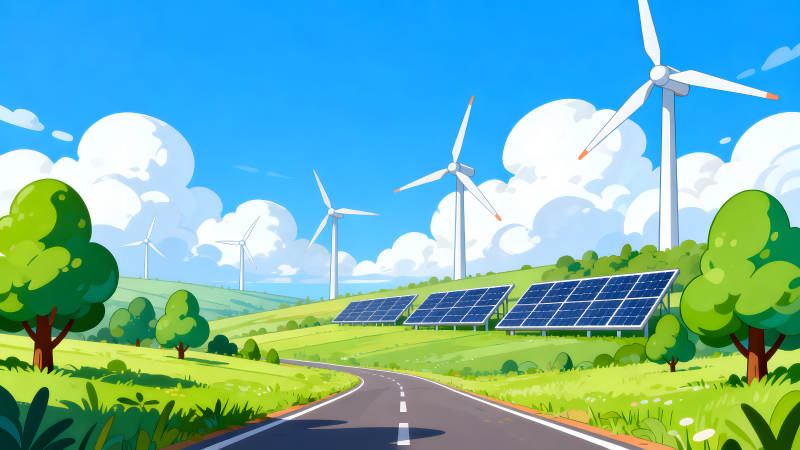 绿色能源风光田园风景-图片