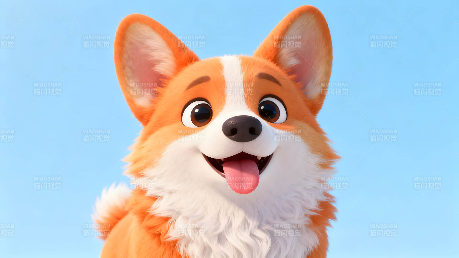 卡通柯基犬可爱特写-图片