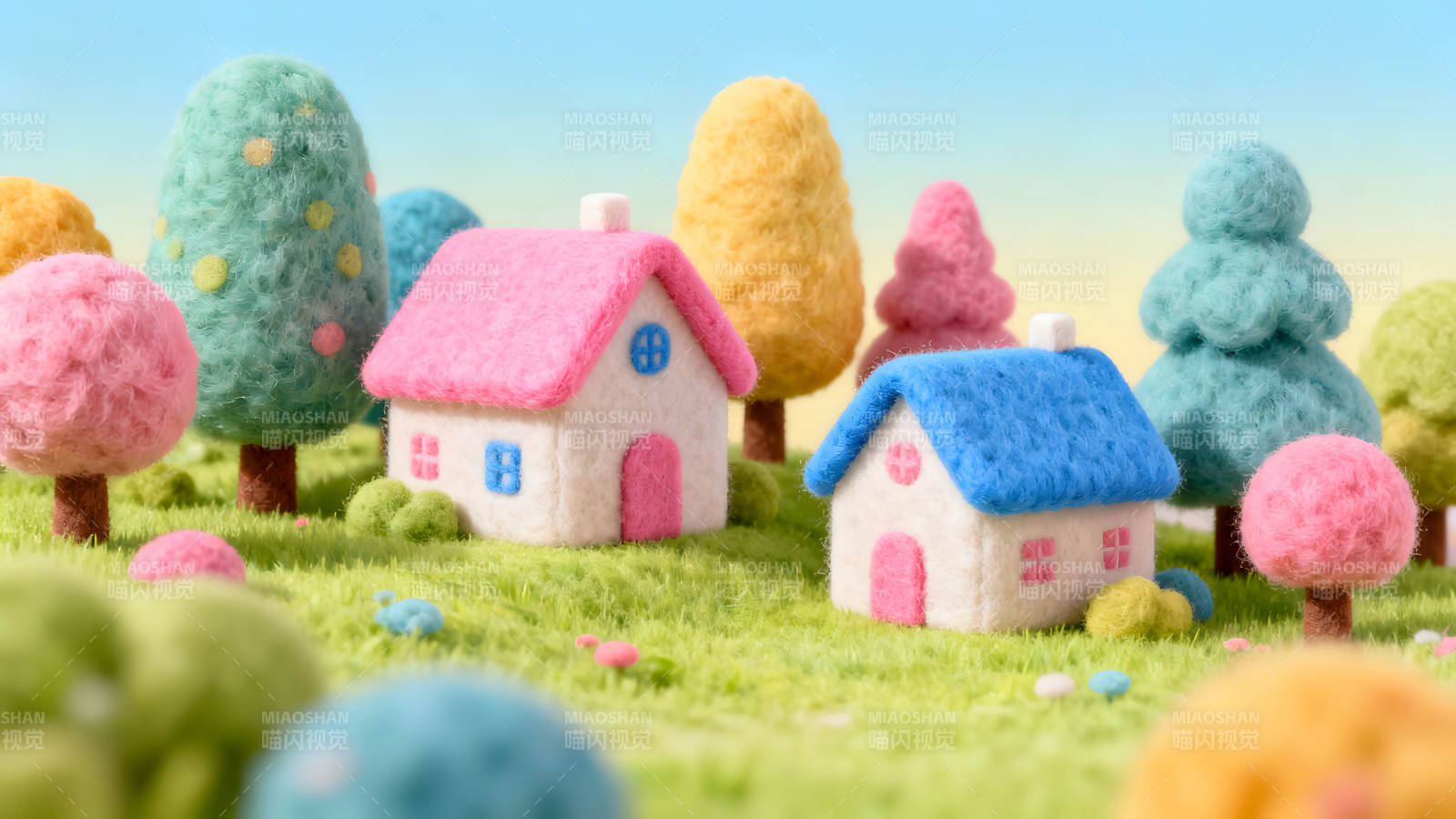 可爱童话小镇场景-图片