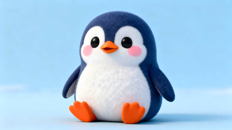 可爱的卡通企鹅形象萌态十足-图片