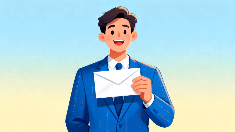 职场人士手持信件传递信息-图片