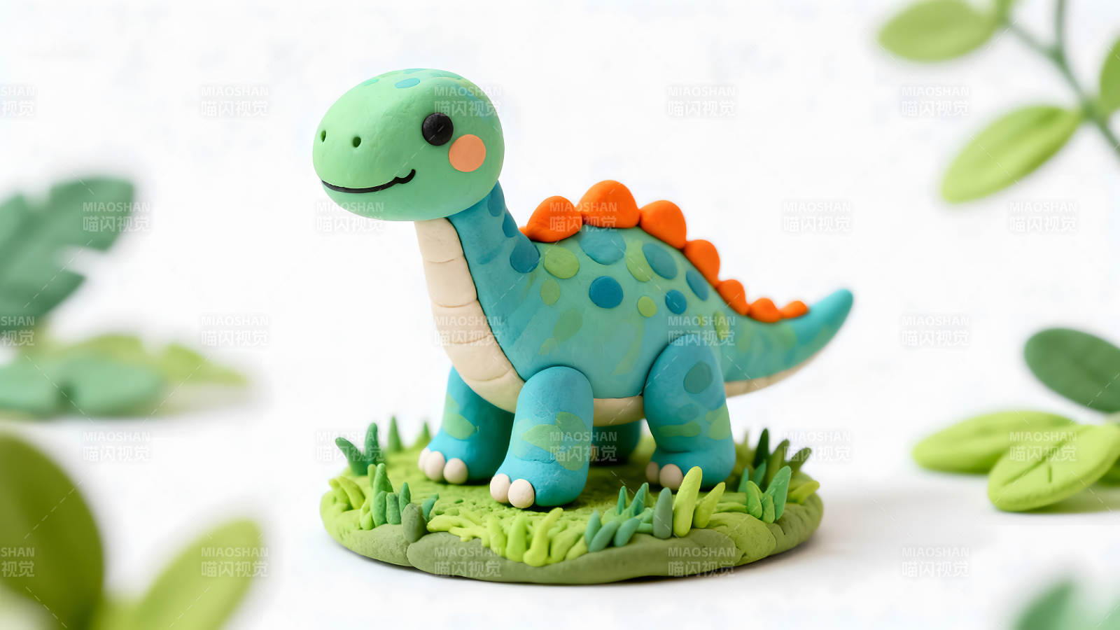 可愛的粘土恐龍雕塑圖片