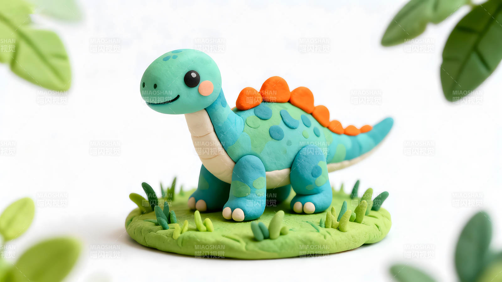 粘土恐龙造型可爱颜色鲜艳图片