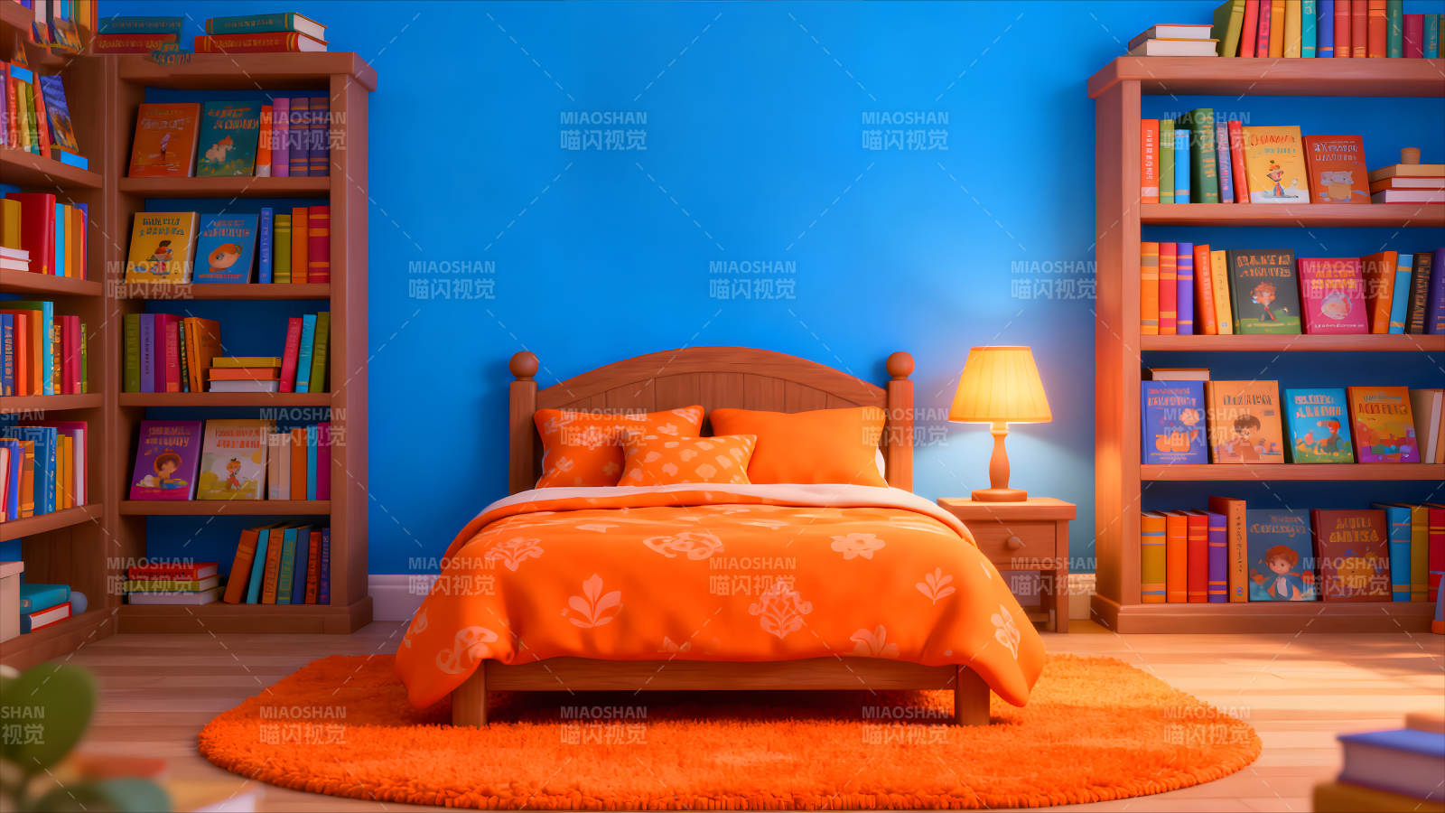 明亮溫馨的兒童臥室充滿童趣圖片