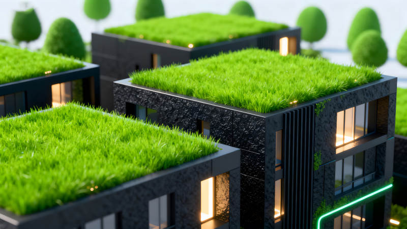 現代建筑與綠植屋頂的設計-圖片