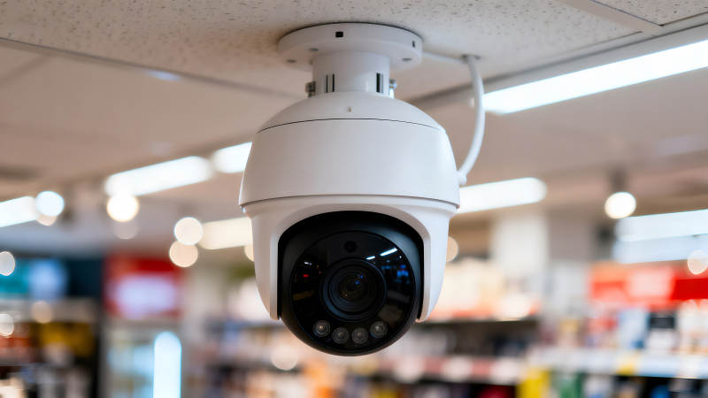 悬挂的监控摄像头拍摄角度示意图片