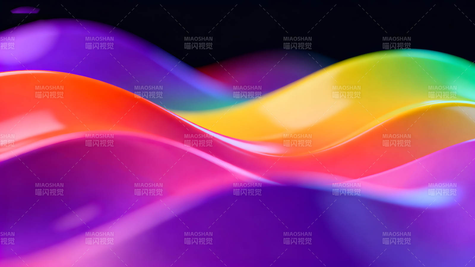 抽象彩色波浪视觉效果-图片