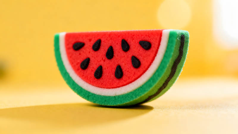 西瓜橡皮糖果鲜艳颜色特写镜头-图片