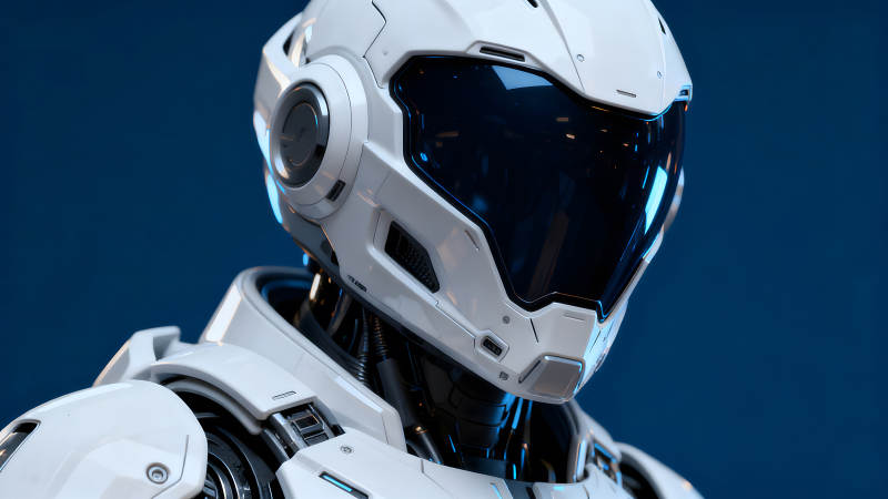 未来感十足的白色机器人-图片