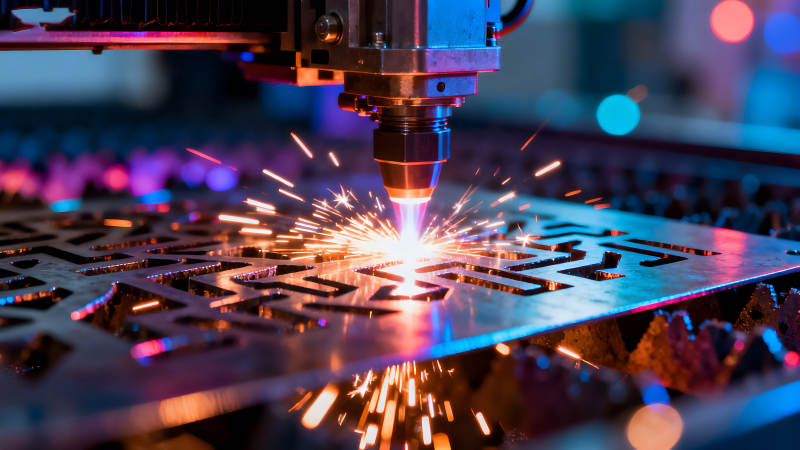 激光切割金属板特写-图片