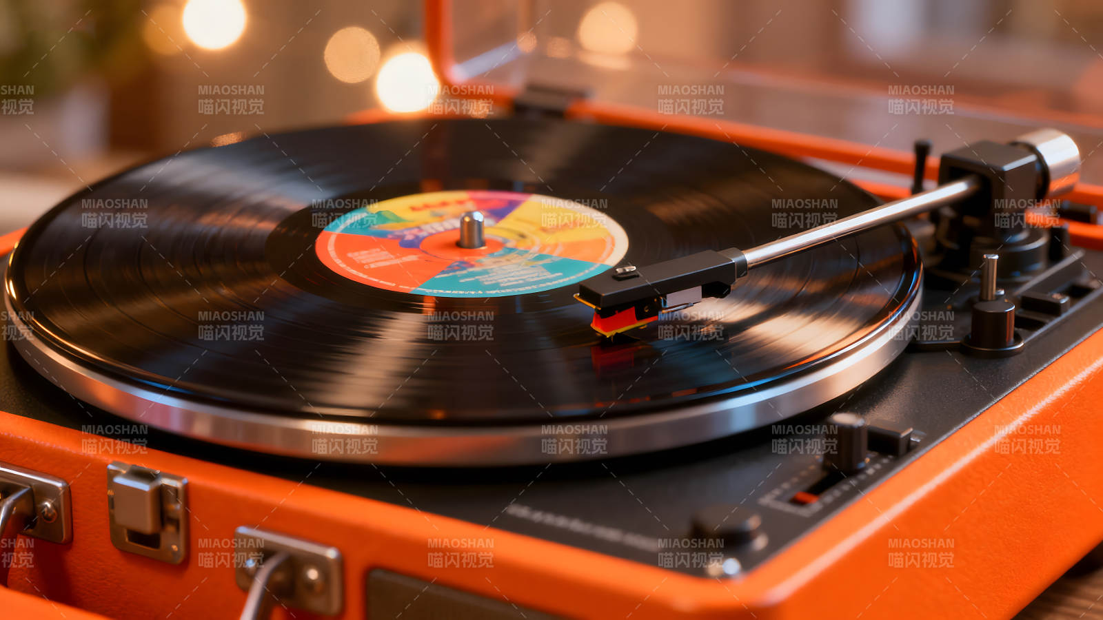 复古黑胶唱片机播放音乐图片