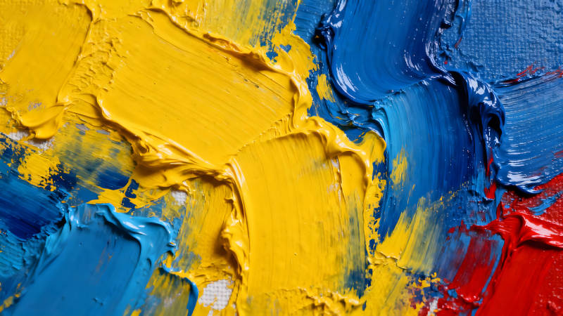 抽象绘画色彩鲜艳厚重-图片