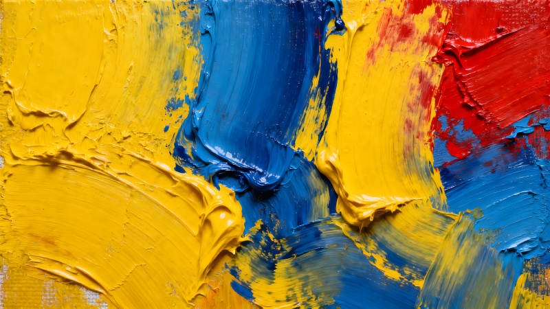 抽象绘画鲜艳色彩肌理-图片