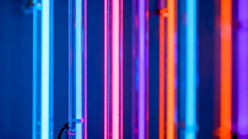 彩色霓虹灯管艺术抽象-图片