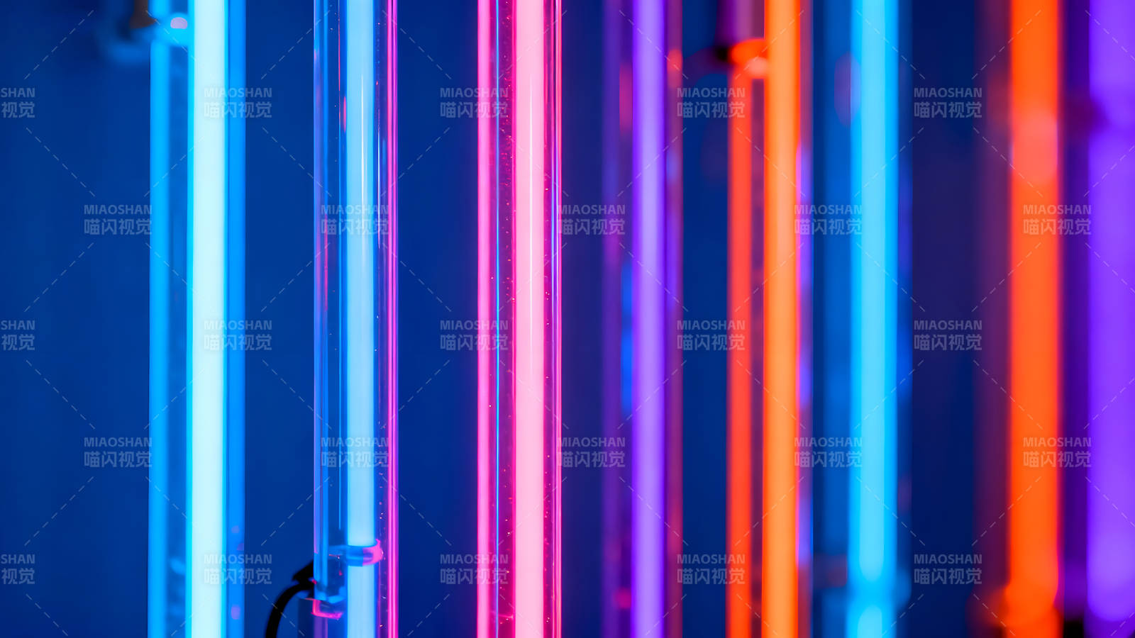 彩色霓虹灯管艺术抽象-图片