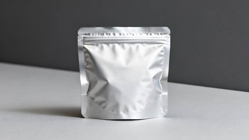 銀色包裝袋特寫干凈整潔-圖片