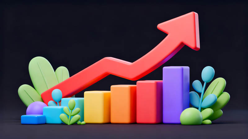 增长图表搭配装饰元素-图片