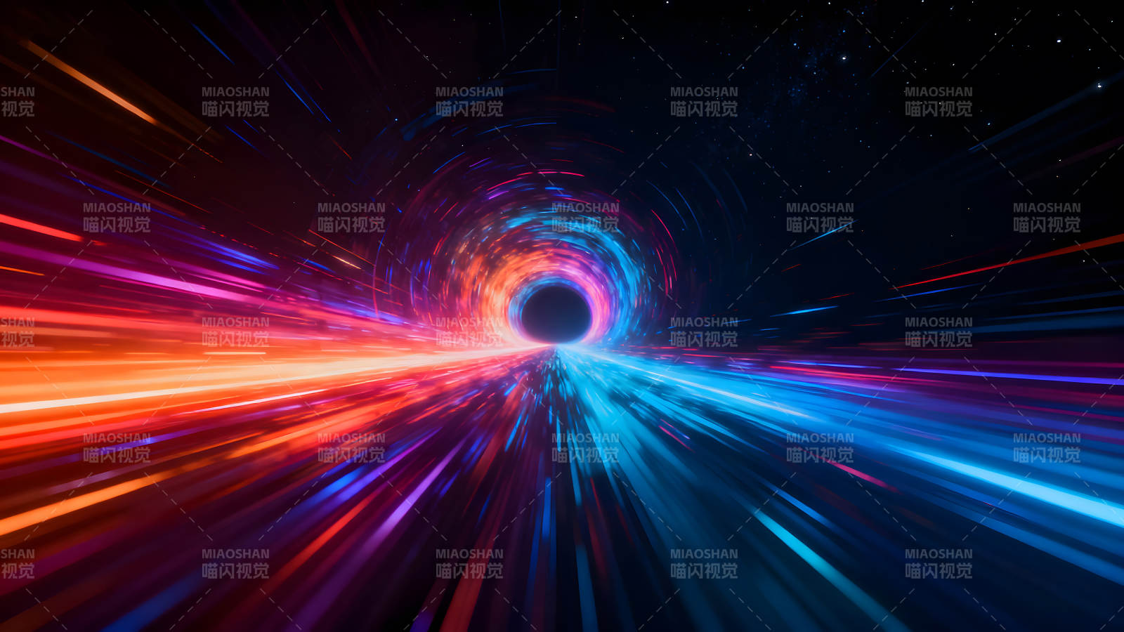 穿越時空的絢麗光束黑洞景象-圖片