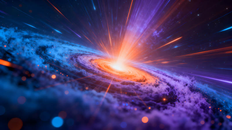 宇宙漩涡爆发绚烂星空景象-图片