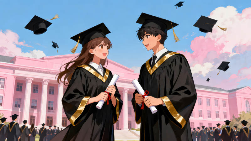 毕业季的年轻人庆祝毕业-图片