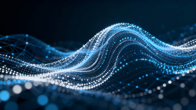 蓝色光点抽象动态效果图-图片