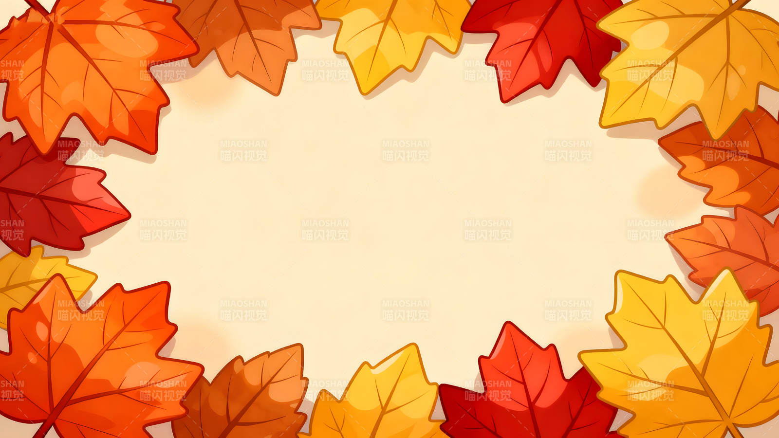 秋季落葉背景圖-圖片