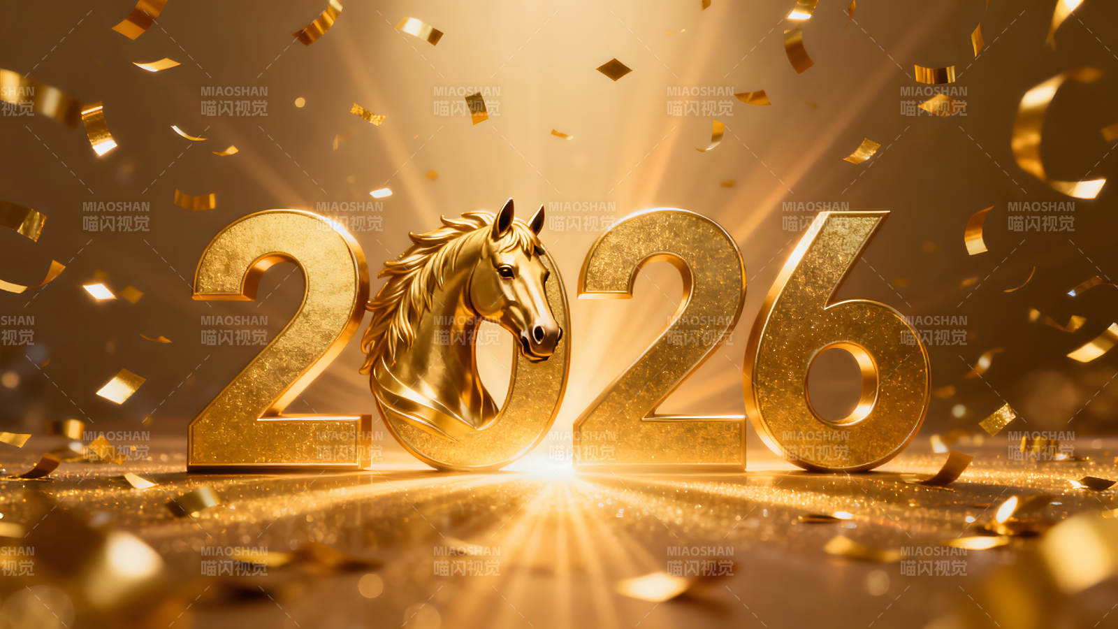 2026新年快樂金光閃耀-圖片