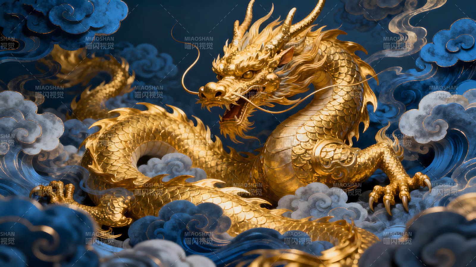 金龍騰云駕霧祥瑞現世-圖片