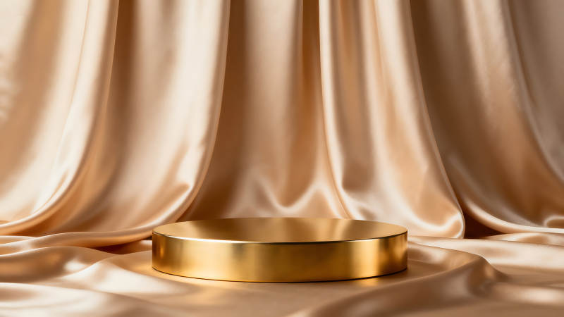 金色舞台背景与展示台-图片