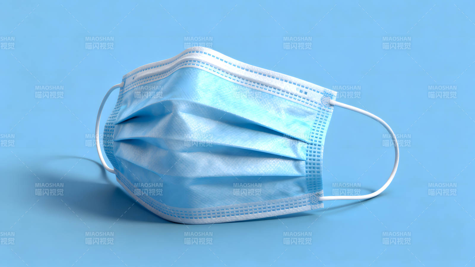 藍色口罩特寫干凈簡潔圖片