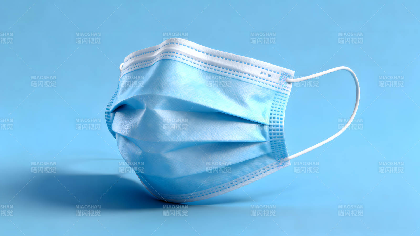 藍色口罩特寫醫療防護用品展示-圖片