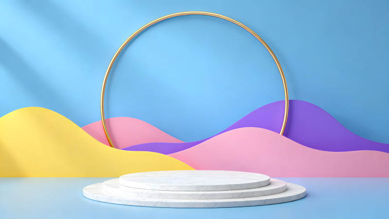 抽象的背景与产品展示台-图片