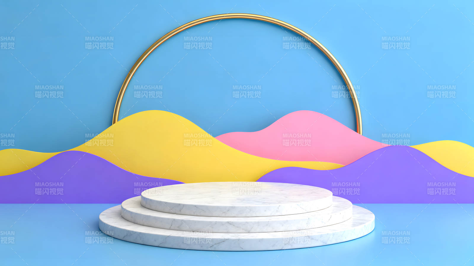 抽象背景与大理石展示台-图片