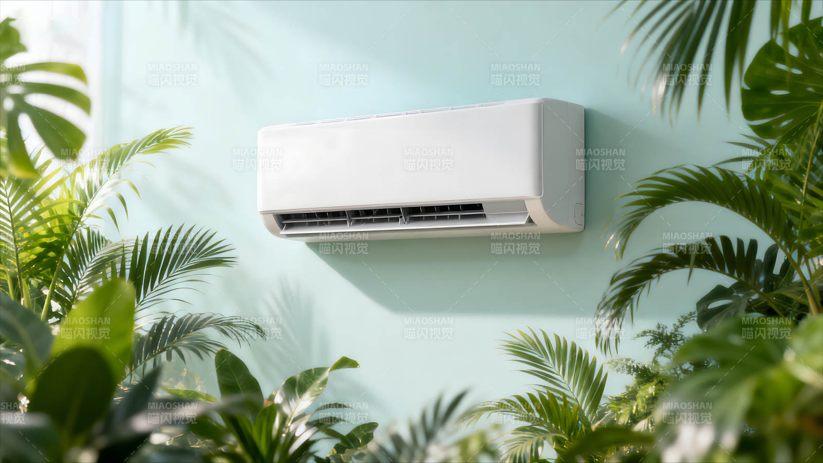 空调与绿植的清新组合-图片
