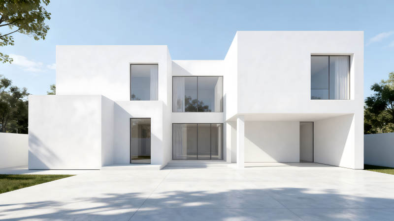 現(xiàn)代簡約風(fēng)格白色別墅設(shè)計-圖片