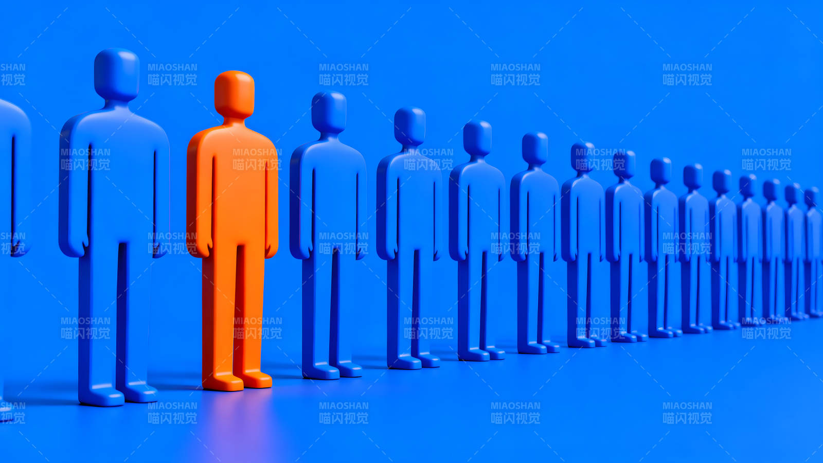 橙色人形蓝色人群的视觉效果图片