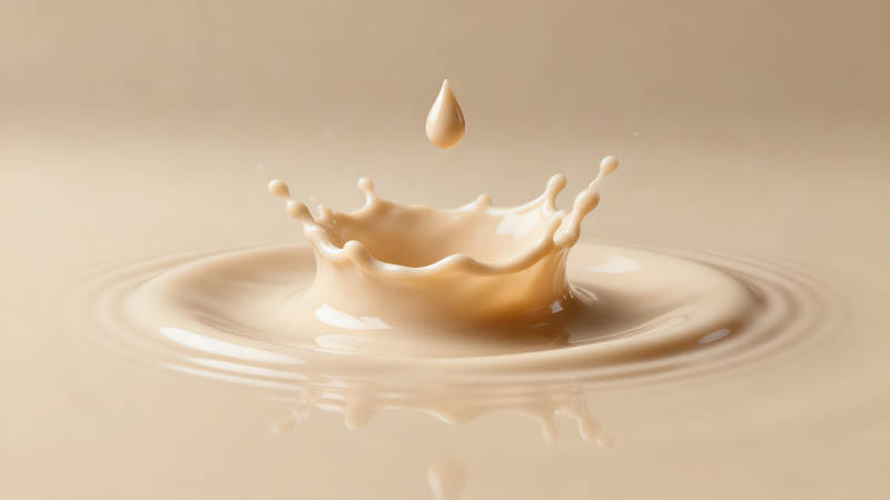 奶滴濺起瞬間凝固形成皇冠-圖片