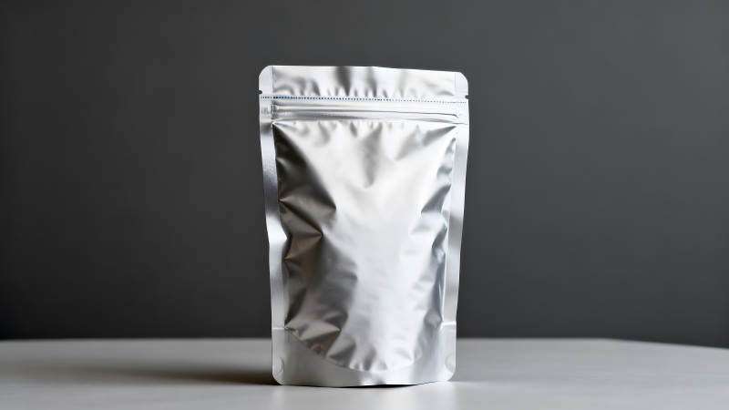 银色包装袋特写-图片