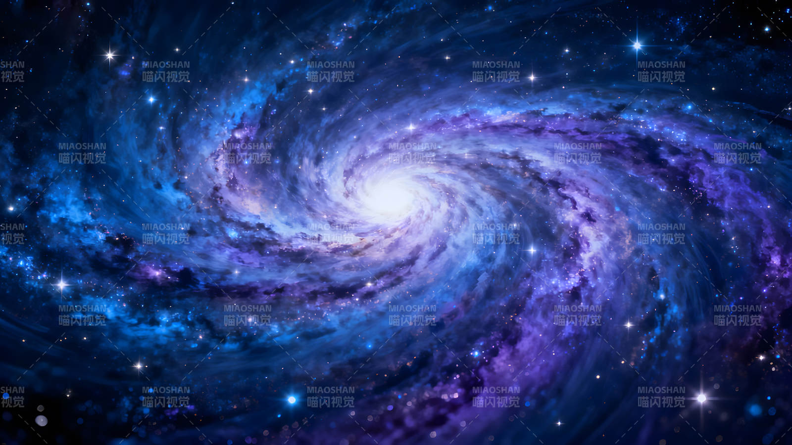 星云漩渦藍(lán)色宇宙星系閃耀-圖片