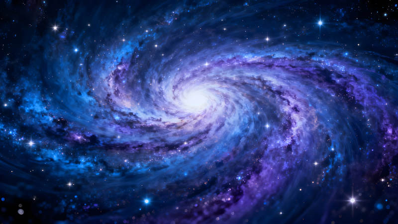 星云漩渦藍色宇宙星系閃耀-圖片