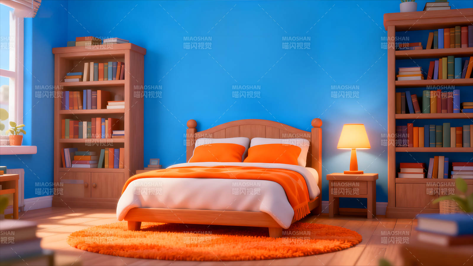 温馨卧室的书房布置-图片