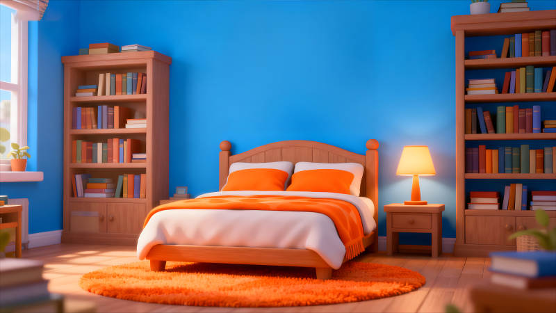 温馨卧室的书房布置-图片