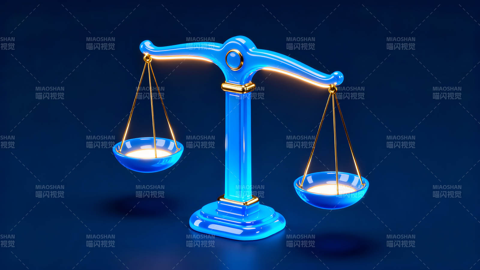 蓝色天平衡量平衡象征正义公平图片