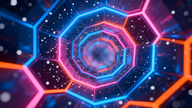 发光几何隧道炫酷抽象-图片