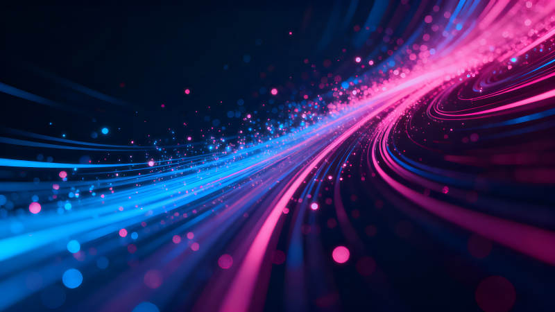 霓虹光束流动抽象背景-图片