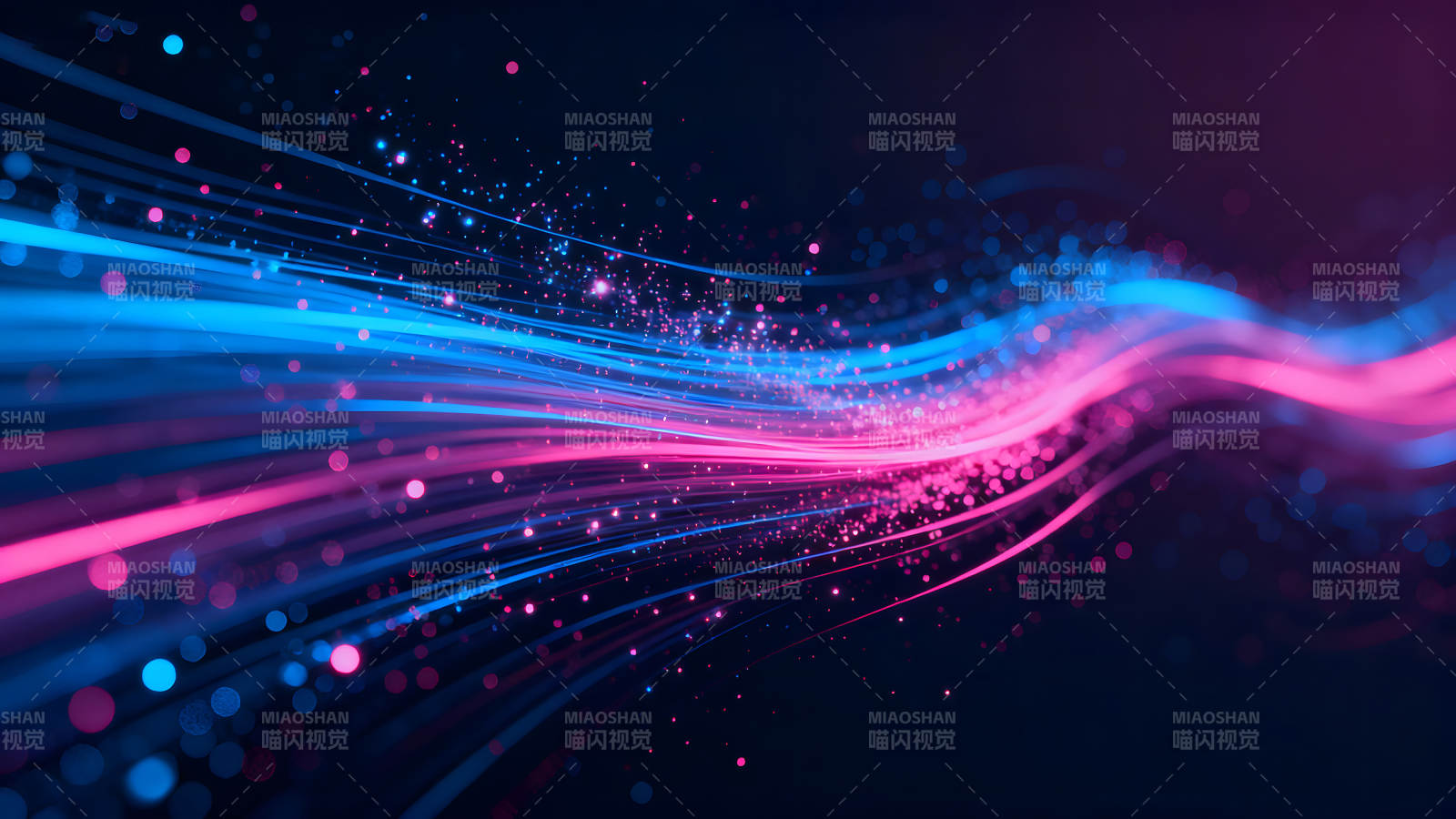 蓝色粉色光束流动抽象背景-图片