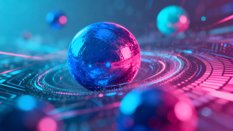 科技感十足的抽象光球-图片