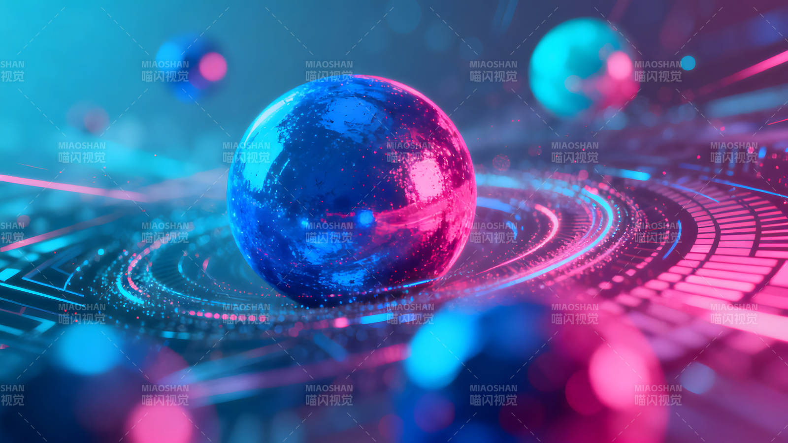 科技感十足的抽象光球-圖片