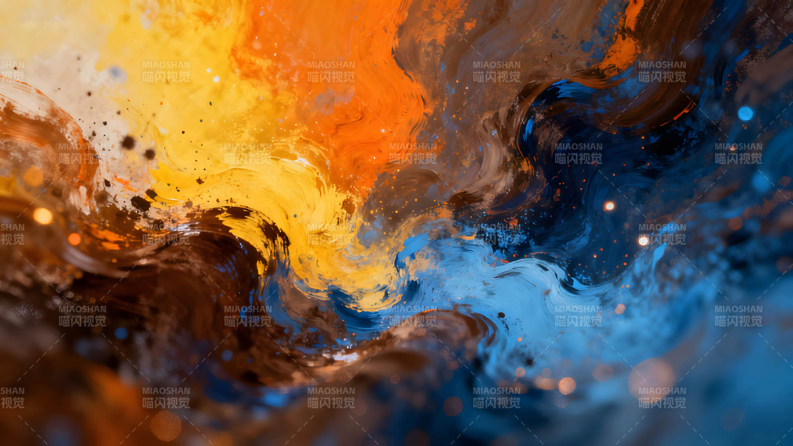 抽象色彩流动漩涡-图片