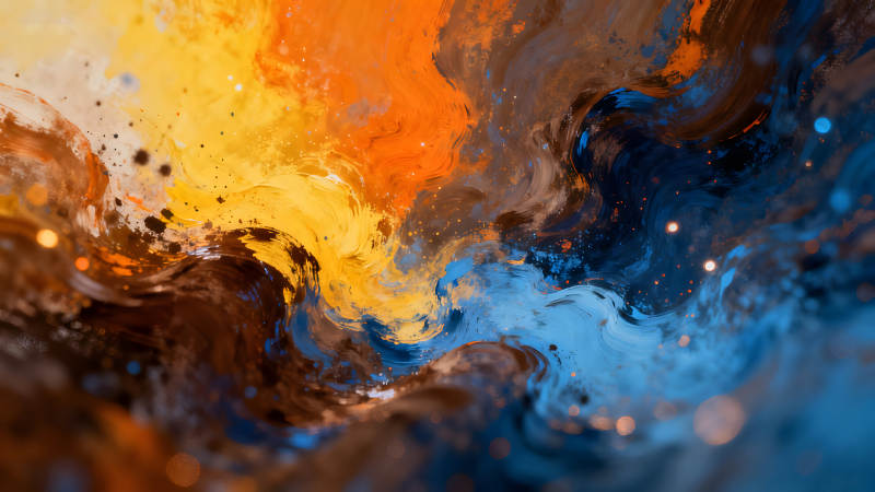 抽象色彩流动漩涡-图片